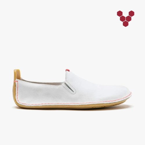 Vivobarefoot Ababa II Hvite Slip On Sko Dame [4-MQZN]